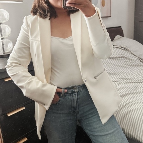 VERONICA BEARD Scuba White Jacket 2 - Picture 1 of 12